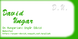 david ungar business card